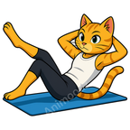 T-shirt de sport blanc 100% polyester - chat pilate - Homme & Femme