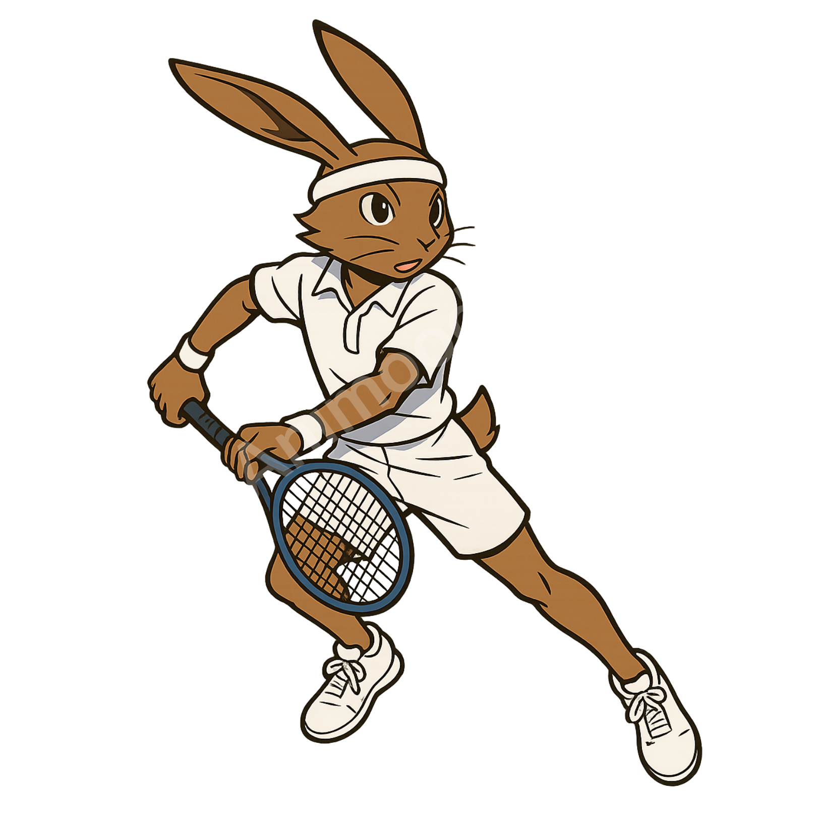 T-shirt de sport blanc 100% polyester - lièvre tennis - Homme & Femme