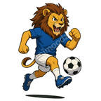 T-shirt de sport blanc 100% polyester - Lion footballeur - Homme & Femme