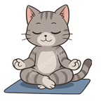 T-shirt de sport blanc 100% polyester - chat yoga - Homme & Femme