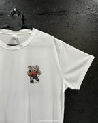 T-shirt de sport blanc 100% polyester - éléphant rugbyman - Homme & Femme