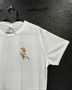 T-shirt de sport blanc 100% polyester - lièvre tennis - Homme & Femme