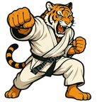 T-shirt de sport blanc 100% polyester - tigre karaté - Homme & Femme