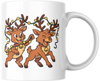 Mug édition Noël et Nouvel An - Rennes et guirlande lumineuse