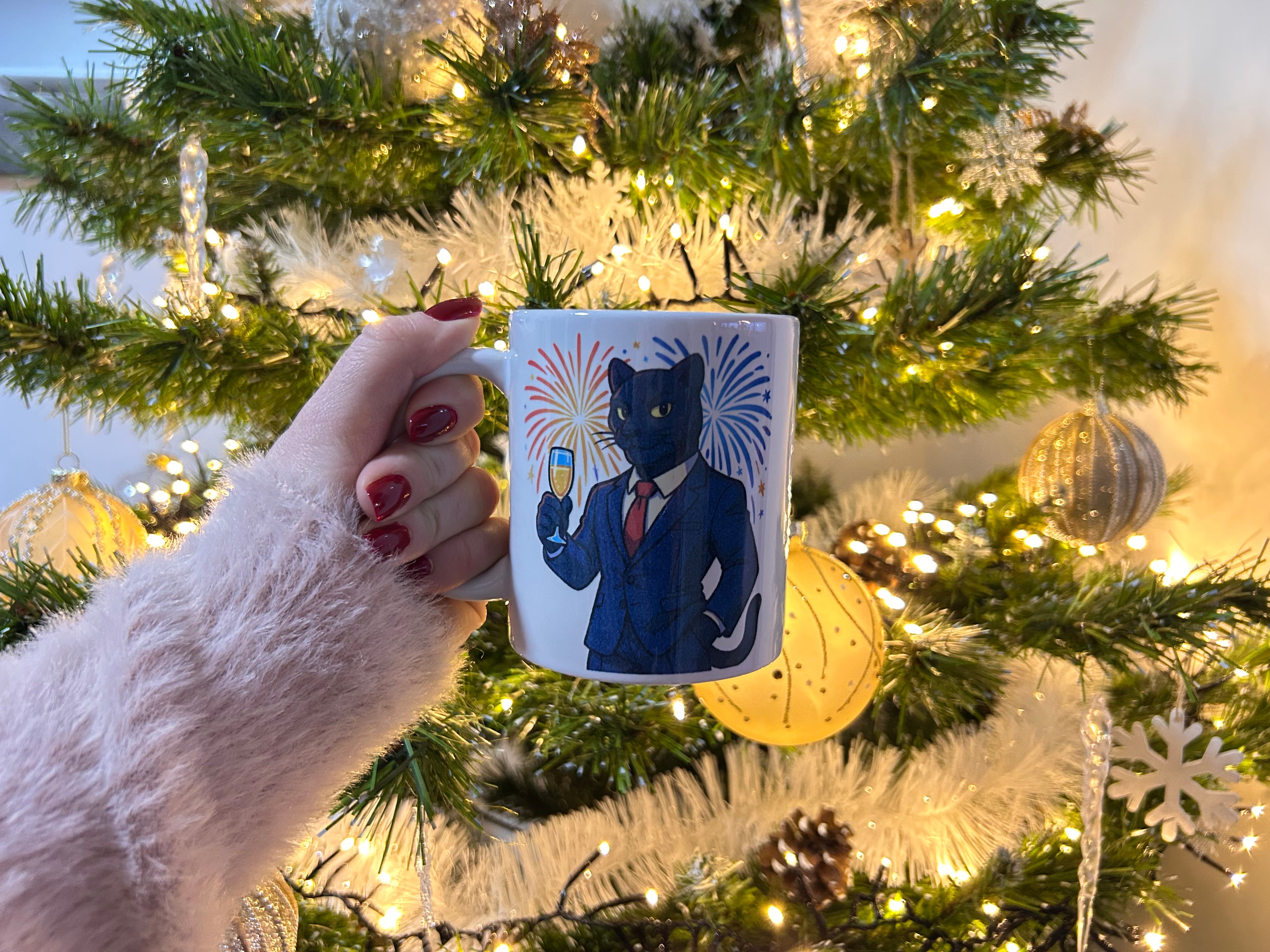 Mug édition Noël et Nouvel An - Panthère élégante