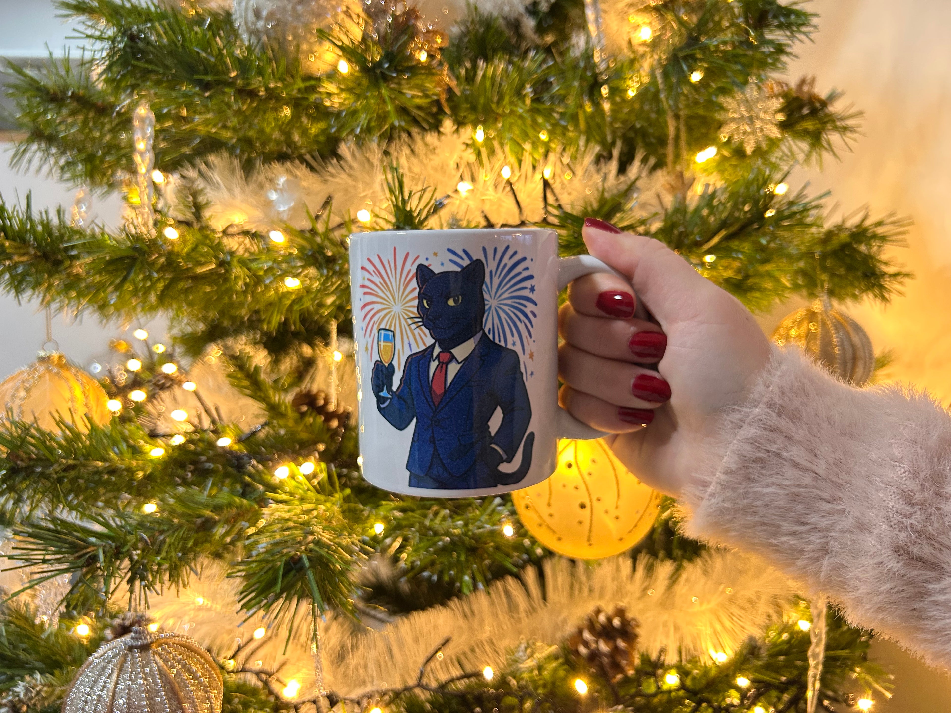 Mug édition Noël et Nouvel An - Panthère élégante