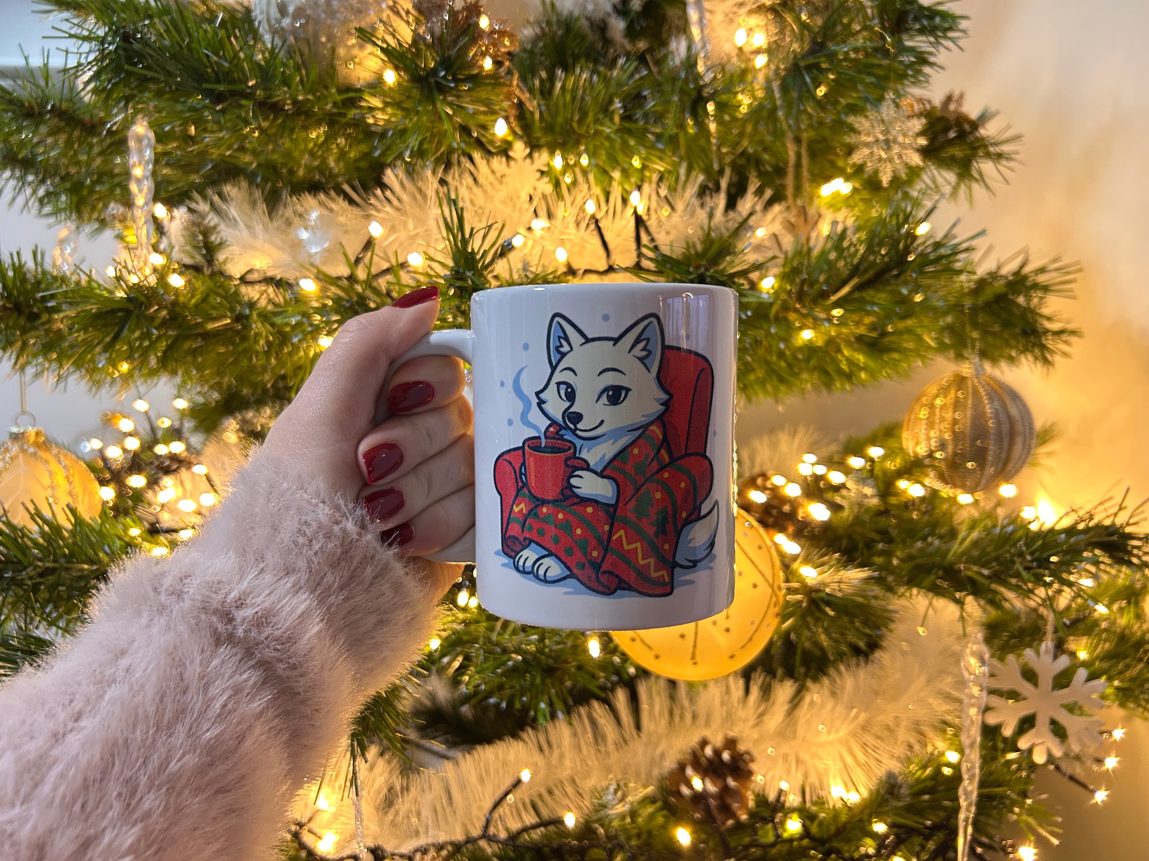 Mug édition Noël et Nouvel An - Renard polaire cocooning