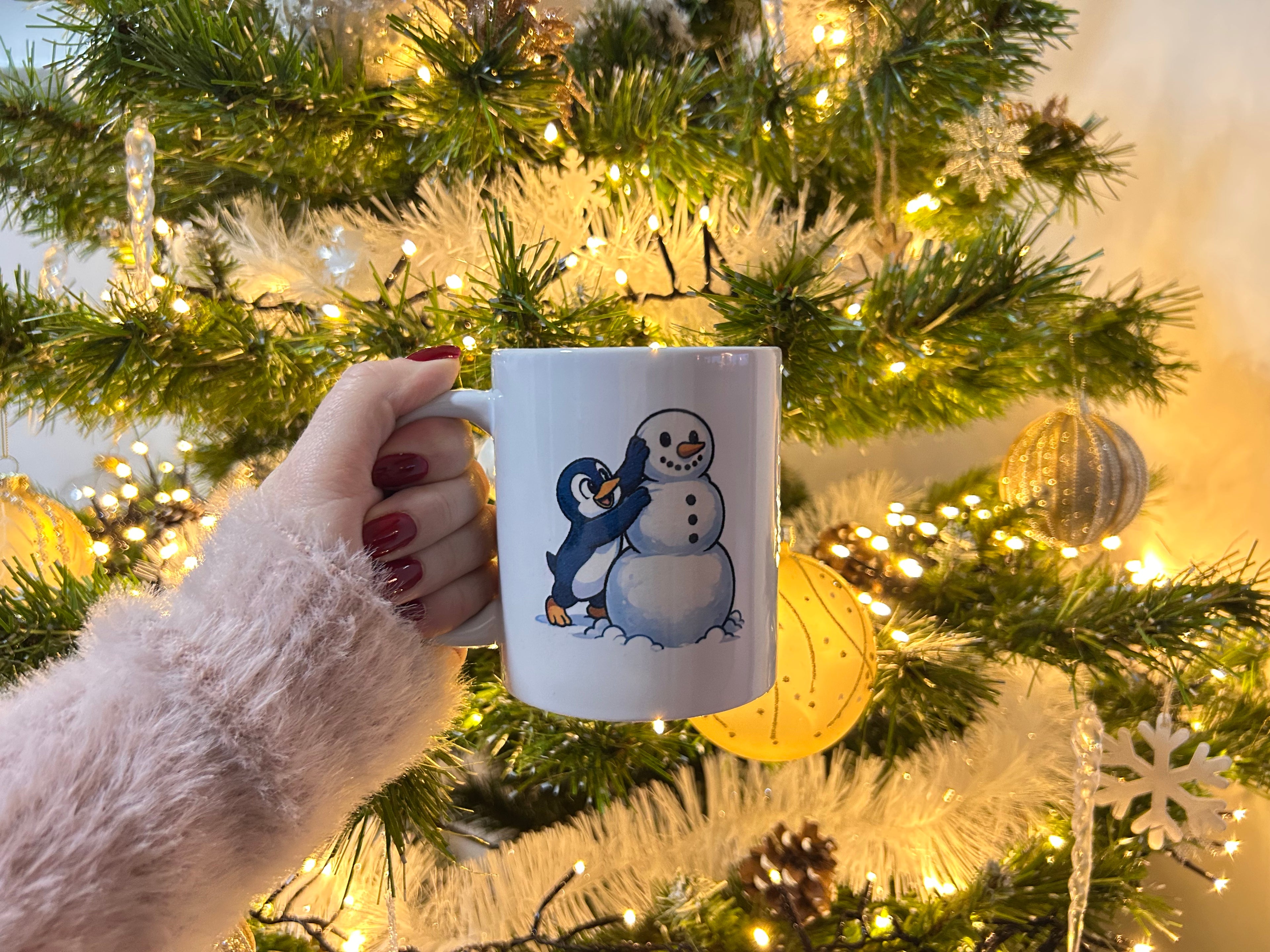 Mug édition Noël et Nouvel An - Pingouin et bonhomme de neige