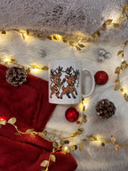 Mug édition Noël et Nouvel An - Rennes et guirlande lumineuse