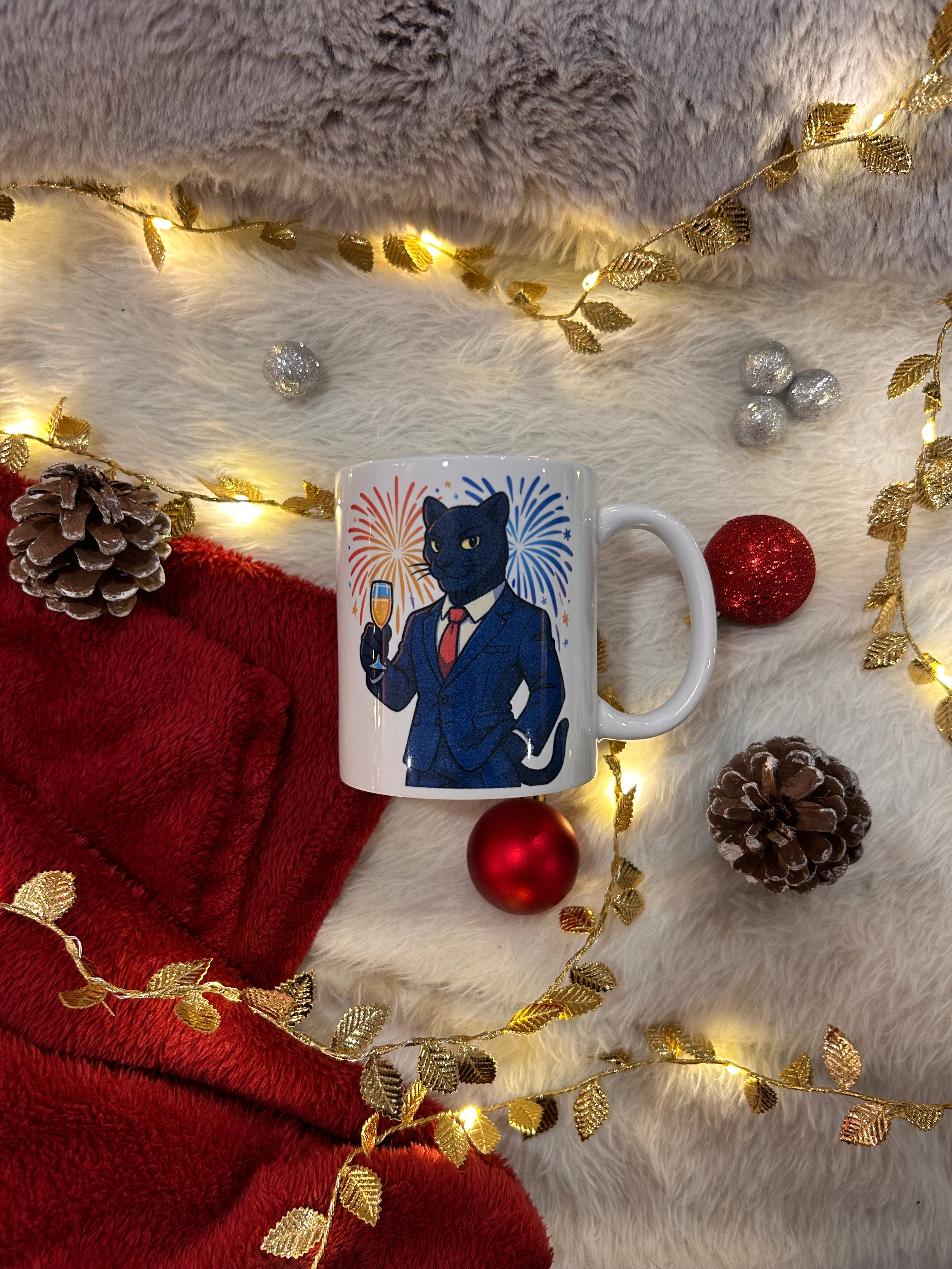Mug édition Noël et Nouvel An - Panthère élégante