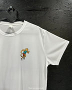 T-shirt de sport blanc 100% polyester - guépard course - Homme & Femme