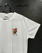 T-shirt de sport blanc 100% polyester - écureuil escalade - Homme & Femme