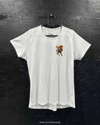 T-shirt de sport blanc 100% polyester - écureuil escalade - Homme & Femme