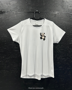T-shirt de sport blanc 100% polyester - panda karatéka - Homme & Femme